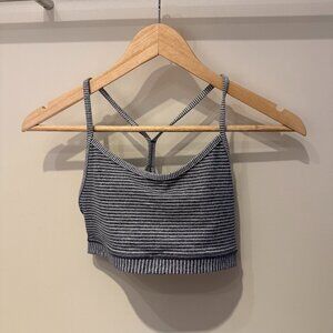 Lululemon Dark Grey Striped Racerback Sports Bra | Women's Size 6